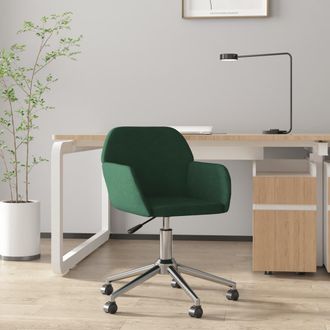 vidaXL Vidaxl - Silla De Oficina Giratoria De Tela Verde Oscuro