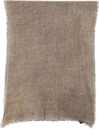Avant Toi Hand Painted Cashmere Scarf 185x 90 - Heren - Wintersjaals - Bruin - ONE Size - Kasjmier - Accessoires