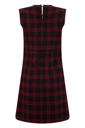 Pinko Checked Wool-Blend Dress - Red