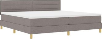 vidaXL Box Spring Bed with Mattress Taupe 200 x 200 cm Fabric vidaXL