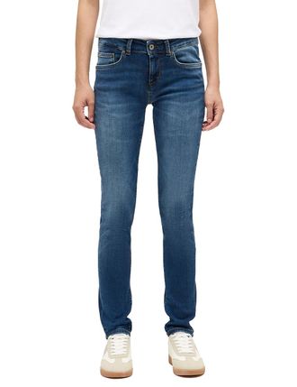 Mustang Skinny-fit-Jeans MUSTANG Damen Style Quincy Skinny, Damen, Gr. 27, L&auml;nge 34, blau (702 mittelblau), Denim/Jeans, 95% Baumwolle, 3% Elastomultiester, 2