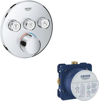 GROHE Mezclador De Empotrar Grohtherm Redondo 3 Salidas Y Cuerpo Empotrable Universal Rapido Smartbox - Grohe