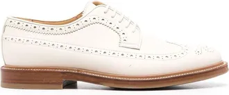 Brunello Cucinelli perforated Derby shoes - men - Calf Leather/Rubber/Calf Leather - 42.5 - Neutrals