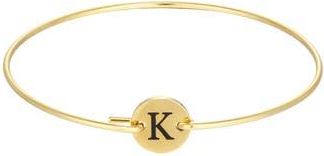Adornia Tarnish Resistant 18K Gold Plated Initial Bangle Bracelet in Gold-K at Nordstrom Rack