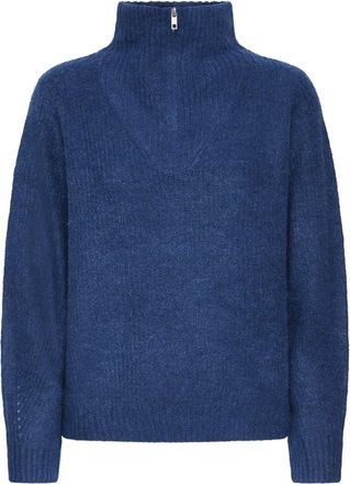 Ichi Ihkamara Turtleneck - Dames - Coltruien - Blauw - L - Truien & Vesten