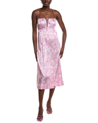 Ganni Silk-Blend Stretch Satin Slip Dress