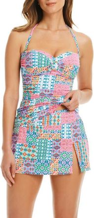 Bleu Rod Beattie Draped Ring Bandini Tankini in Multi Pink at Nordstrom, Size 14