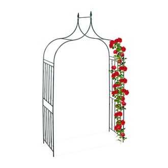 Relaxdays Relaxdays - Arco Met&aacute;lico Para El Jard&iacute;n, Soporte Para Trepadoras, Decoraci&oacute;n, 270 X 144 X 60 Cm, Verde Oscuro