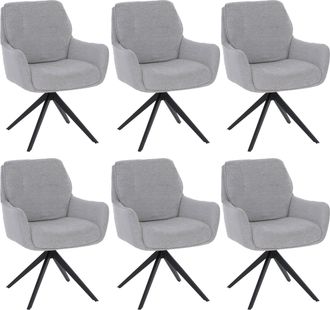 Hhg [nunca Usado] Juego De 6 Sillas De Comedor Hhg-710, Silla De Cocina Giratoria Con Retorno Autom&aacute;tico, Tejido (680 G/m&sup2;) De Chenilla Con Certificaci&oacute;n 