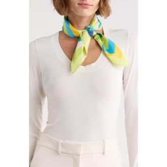 Steve Madden Intersecting Stripe Square Scarf in Lime Multi at Nordstrom Rack