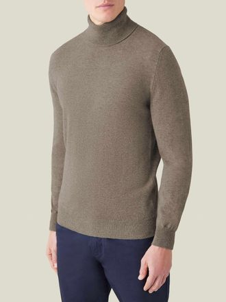 Luca Faloni Nocciola Brown Cashmere (2-Ply) Roll Neck