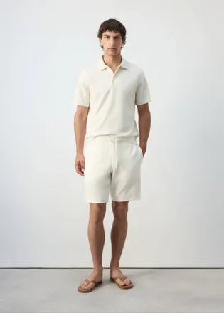 Mango Polo misto cotone texture bianco - Uomo - XXL - MANGO MAN