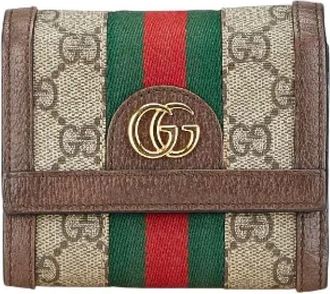 Gucci Pre-owned Wallets, female, Brown, Size: ONE SIZE Pre-owned Canvas wallets