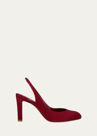 Christian Louboutin 85mm Fanny Love Satin Slingback Pumps