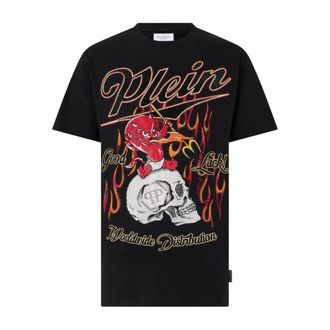 Philipp Plein T-Shirts, male, Black, Size: M Little Devil Crystal T-Shirt