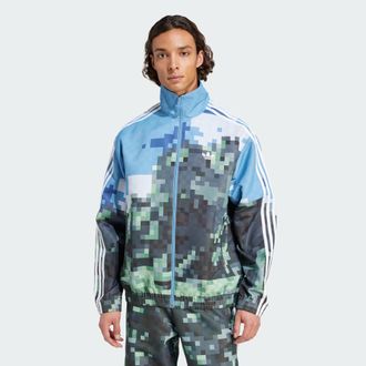 adidas Originals Unisex x Minecraft Track Top - Pale Blue Recycled Material - Size Medium