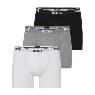 HUGO BOSS Heren Boxershort (Pakket van 3) (Zwart/Wit/Grijs)
