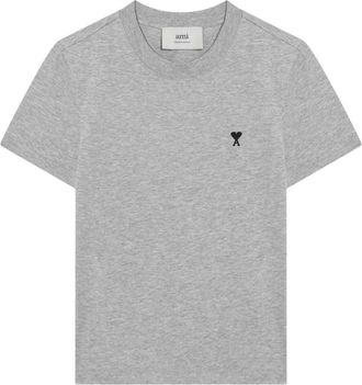 Ami Tops, Dames, Grijs, S, Katoen, Katoenen T-shirts en Polos