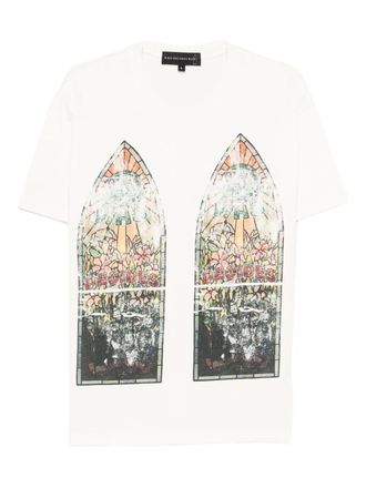 Who Decides War by Ev Bravado stained glass graphic T-shirt - White
