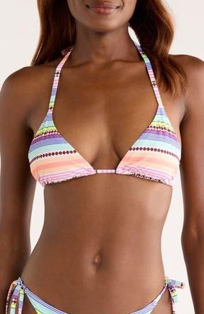 Lemlem Malia Halter Triangle Swim Top in Cirq Citrus at Nordstrom Rack, Size X-Small