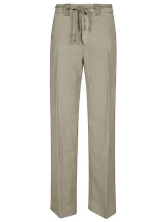 Mason's Straight Fit Twill Trousers With Woven Belt And Classic Design