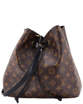 Louis Vuitton Brown Monogram Canvas & Leather Neonoe Mm (Authentic Pre-Loved)
