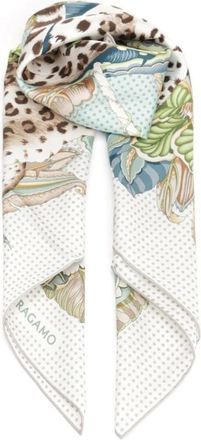 Ferragamo Accessoires, Dames, Veelkleurig, ONE Size, Ghepardi Zijden Sjaal