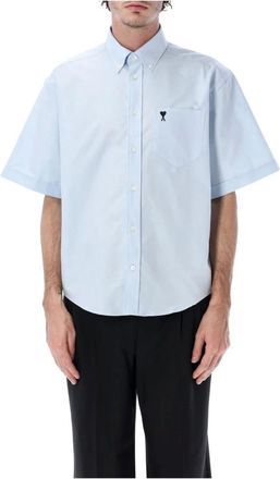 Ami Short Sleeve Shirts, male, Blue, XL, ADC Bowling Shirt