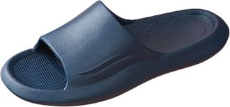 Generic Fashion Spring and Summer Men Slippers Home Bathroom Non Slip Flat Slip On Open Toe Comfortable and Light Mens Slippers Size 14 (Navy, 8.5)