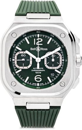 Bell & Ross BR 05 42mm - men - stainless steel/Sapphire Crystal/Rubber - One Size - Green