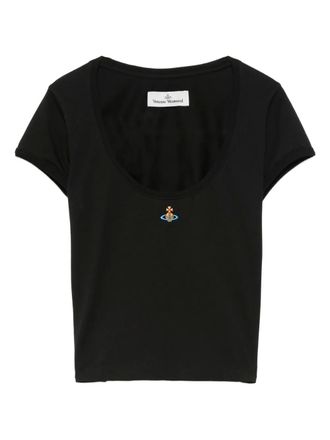 Vivienne Westwood T-shirt Micro Lollo con scollo ampio - Nero