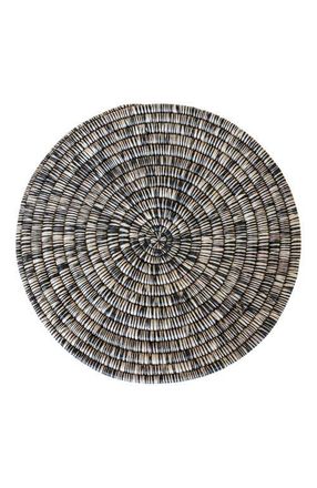 Indego Africa Mixed Raffia Platter in Black & Natural at Nordstrom