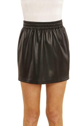 Dolce Cabo Faux Leather Elasticized Waist Mini Skirt In Black