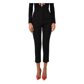 Elisabetta Franchi Cropped broek - Dames - Broeken - Zwart - Maat: M Leer