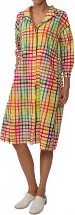 H+ Hannoh Wessel Danica Dress In Yellow Multi Check