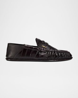 Saint Laurent Le Eel Leather Penny Loafers