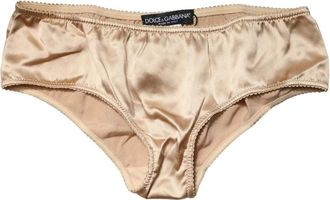 Dolce & Gabbana Bottoms, female, Beige, Size: S Stretch Satin Brief