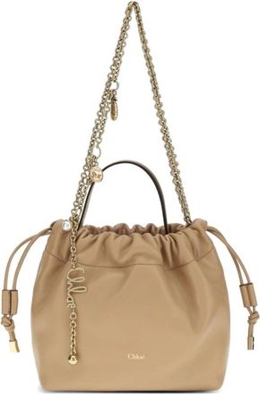 Chlo&eacute; Icons leren clutch - Dames - Schoudertassen - Bruin - ONE Size - Leer - Tassen