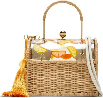 Waiwai Borsa tote Lole in vimini con stampa - Toni neutri