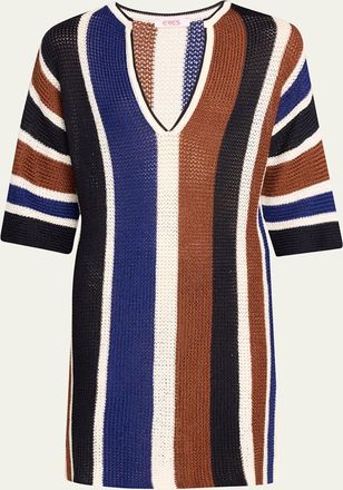 Eres Diego Striped Knit Mini Dress