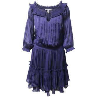 Diane Von F&uuml;rstenberg Diane Von Furstenberg New Accordion Dress in Blue Polyester