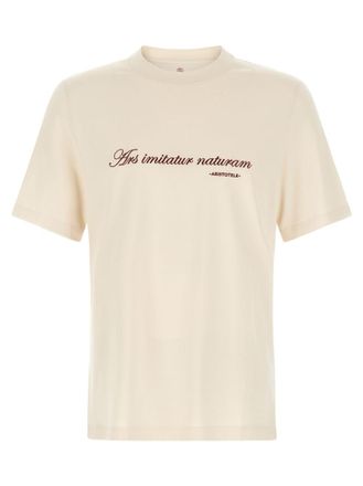 Brunello Cucinelli Off White Embroidered T-Shirt