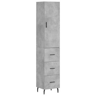 Berkfield Home Highboard Concrete Grey 34.5x34x180 cm Engineered Wood