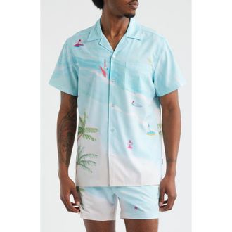 MAVRANS Jet Ski Island Weekend Camp Shirt in Blue at Nordstrom, Size Xx-Large