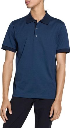 Theory Geometric Jacquard Polo in Baltic Multi at Nordstrom, Size Xx-Large