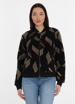 Ragwear Fleecejacke RAGWEAR CAIRRO PRINT, Damen, Gr. XXL, schwarz, Fleece, Obermaterial: 100% Polyester, gemustert, Basic h&uuml;ftlang, Rundhals, Jacken Fleecejac