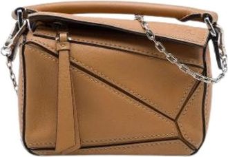 Loewe Pre-owned Nano Puzzle Mini Bag - Dames - Vintage Mini Tas - Bruin - ONE Size - Leer - Vintage