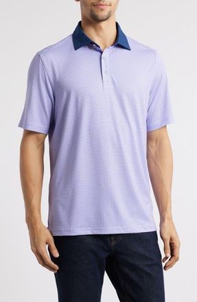 Johnston & Murphy XC4 + Cool Degree Geo Print Performance Golf Polo in Purple/navy at Nordstrom, Size Xx-Large