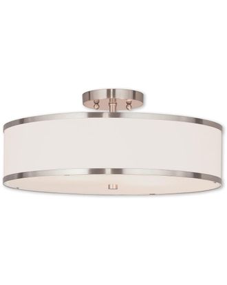 Livex Lighting Livex Park Ridge 3-Light Brushed Nickel Ceiling Mount