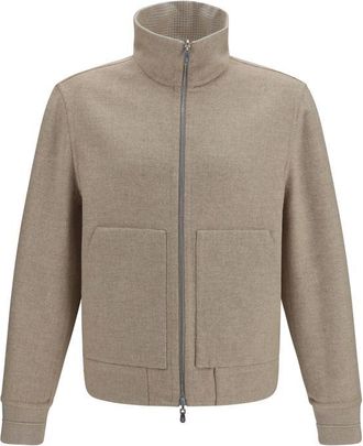 Brunello Cucinelli Mens Beige Cashmere Full-Length Jacket Clothing